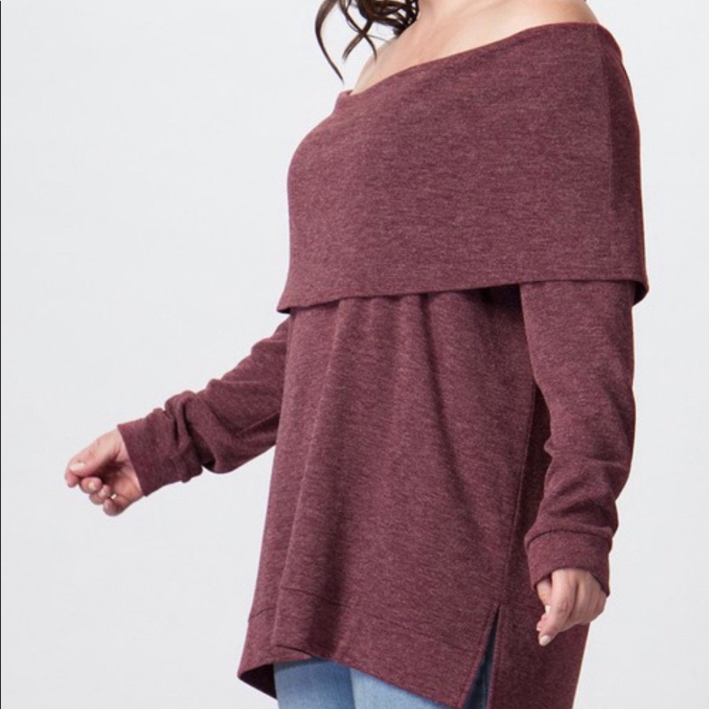FLYING TOMATO Plus Size Knit Top 1X-2X